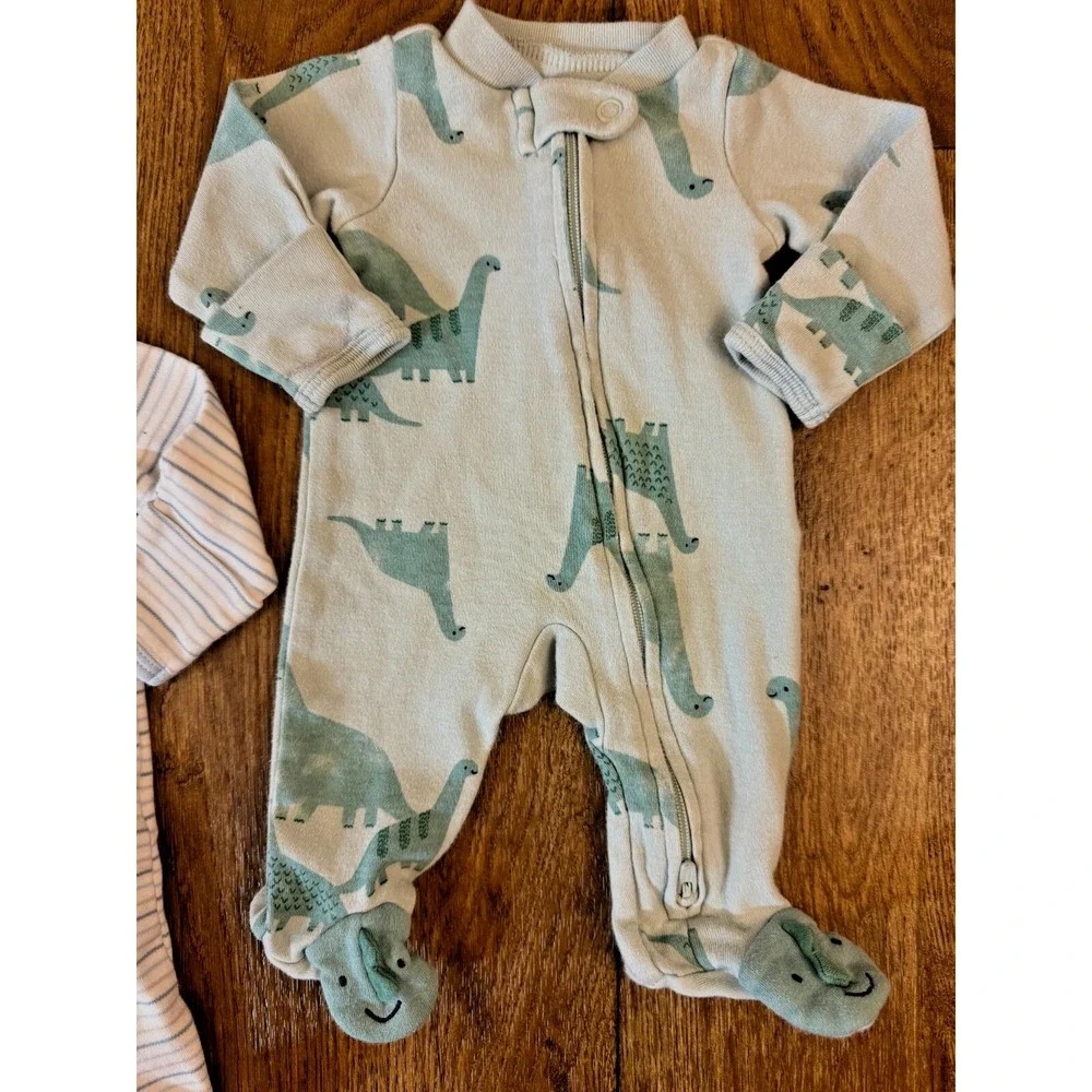 Carters Baby Boy Preemie Lot Sleepers Rompers Zipper Outfits Clothes Stripe Dino